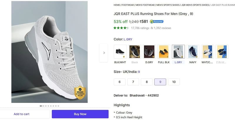 🔥  Running Shoes For Men @ ₹581