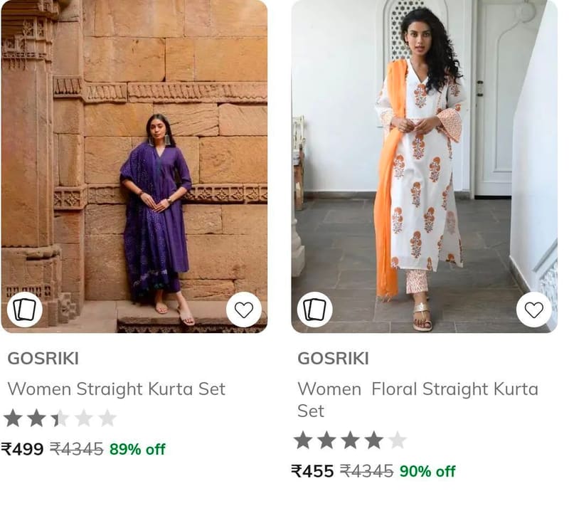 Ajio | Gosriki under 599 stores -