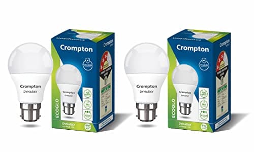 Crompton Dyna Ray 9 Watt LED Bulb Cool Day Light | Pack of 2...