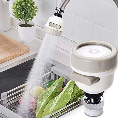 🛒 MobFest® 360 Degree Rotating Water-Saving Sprinkler, Faucet Aerator, 3-Gear Adjustable Head Nozzle Splash-Proof Filter Extender Sprayer for Kitchen Tap
