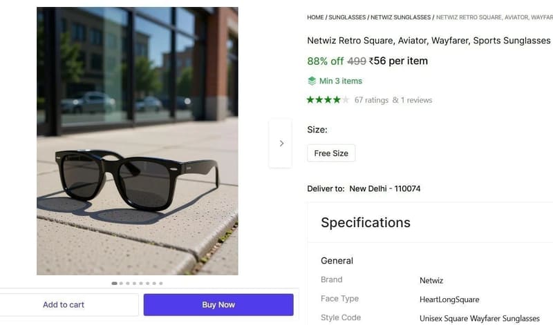 Sunglasses @ ₹56