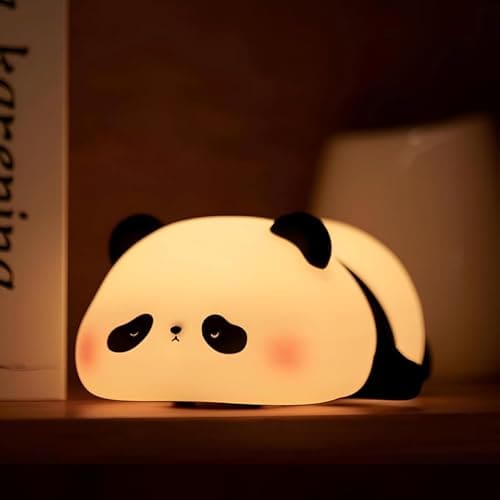 🛒 Desidiya® Lying Panda Night Light - Soft Silicone Color-Changing LED Touch Lamp with Timer for Bedroom & Office