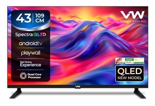🛒 VW 109 cm (43 inches) Spectra Series Full HD Smart QLED Android TV VW43AQ3