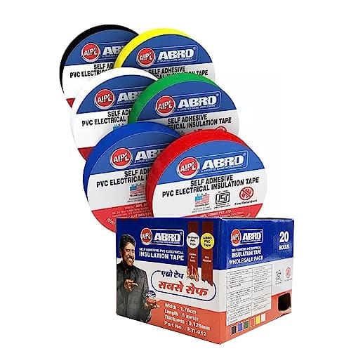 🛒 AIPL ISI Marked Genuine PVC Insulation Electrical Tapes Multi Colour - 17mm Width. X 6 Meters Length - 20 Piece Combo Pack