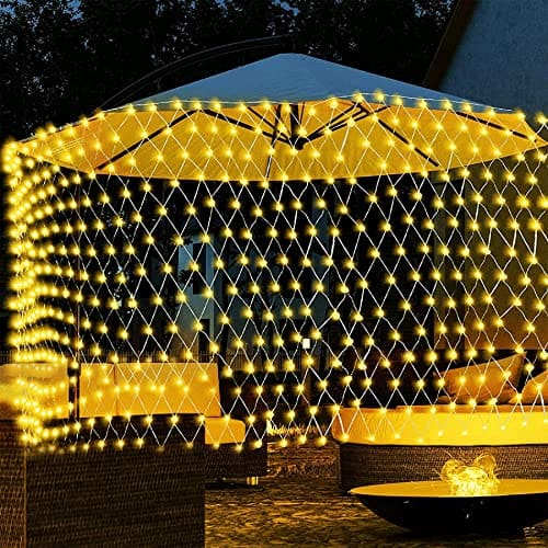 🛒 MIRADH Bright Led Net Mesh String Lights- Diwali Lights for Home Decoration 9.8ft x 6.6ft 180 LEDs 8 Modes Fairy Lights for Bedroom Diwali Light Decorative Lights (MRD-NET-WW-3x2-180)