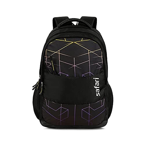 🛒 Safari Hitech Large Size 35 Ltrs Water Resistant Standard 4 Compartment Backpack - Black