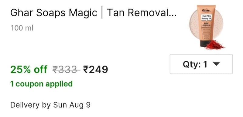 🔥  Ghar Soaps Magic Face Wash (100 ml) @ ₹249