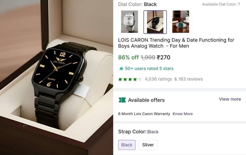🔥Analog Watch For Men at 270.