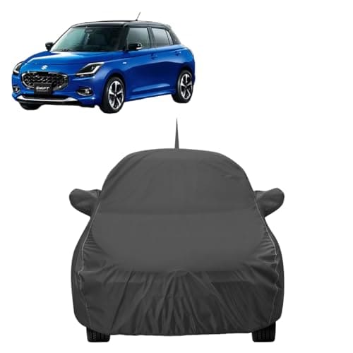 🛒 Auto Hub Maruti Swift (Model: 2024-Till Date) Car Cover with Mirror & Antenna Pockets and Dustproof, Heat Resistant, Swift Car Cover, Grey