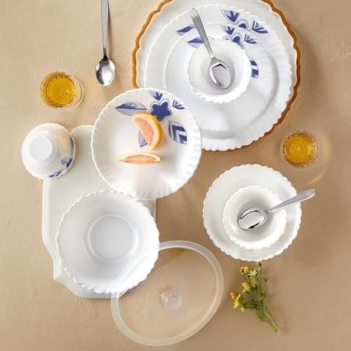 Larah by Borosil Silk Series Morning Glory Opalware Dinnerse...