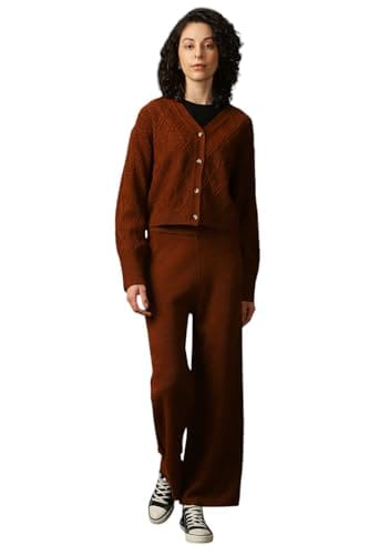 High Star Women Acrylic Knitted Regular fit High-Rise V Neck...