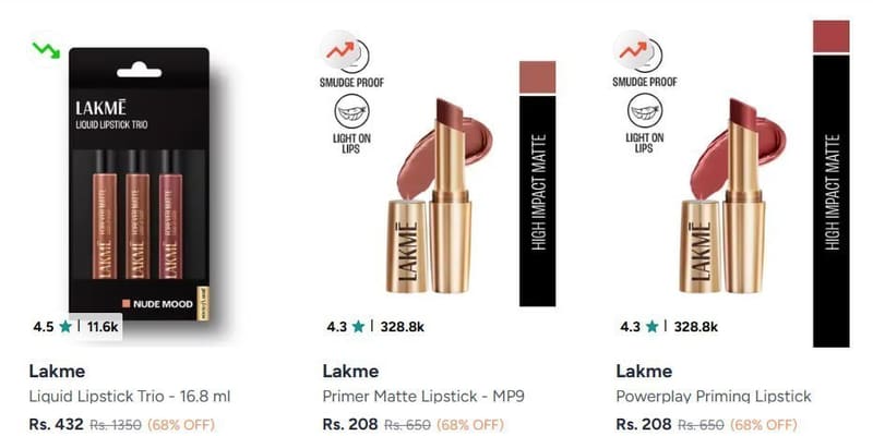 Myntra | Lakme Products UPTO 68% OFF