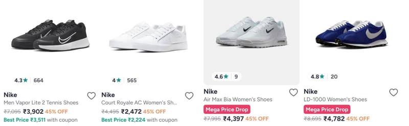 Myntra : Flat 45% Off On Nike Shoes.