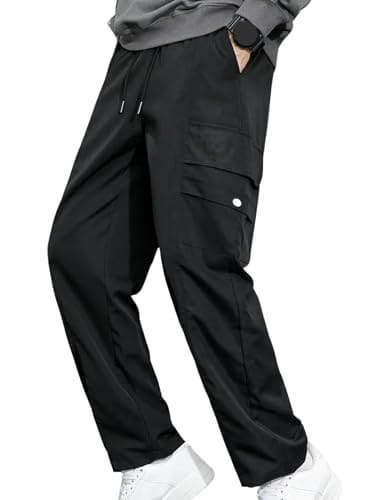 🛒 Lymio Men Cargo || Cotton Cargo Pants for Men (20-Black-XL)