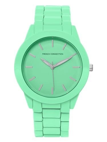 French Connection Hue Pink Round Dial Womens Analogue Watch ...