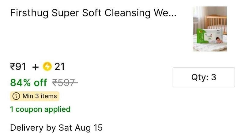 Pack of 3 Wipes ₹91 + SC