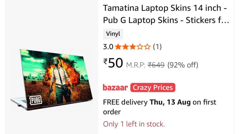 Laptop skins from 50