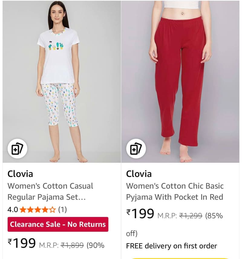 Loot : Clovia Womens Clothing Upto 90% off Starts @199