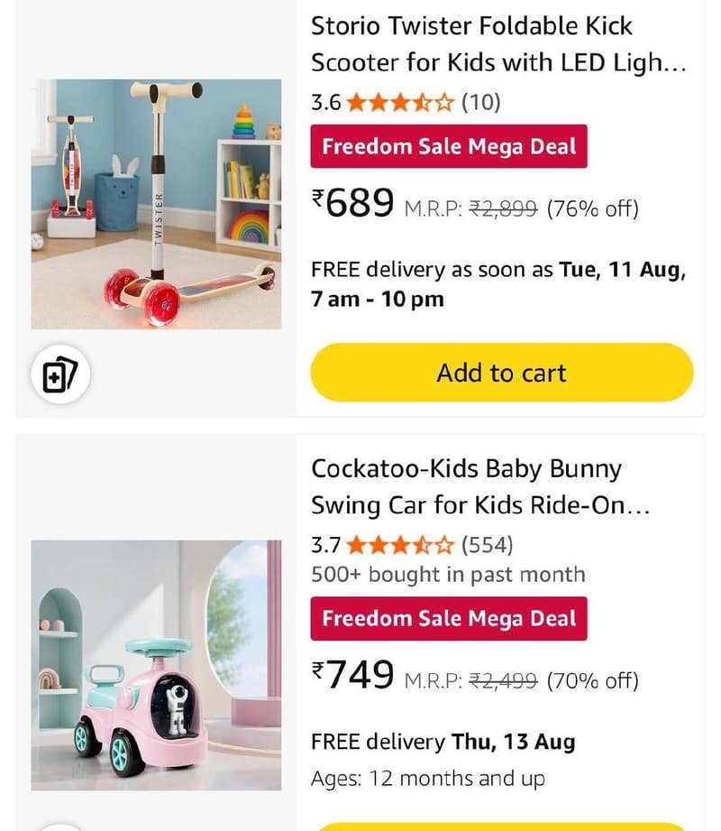 Loot : Ride-On Toys Starting From ₹599