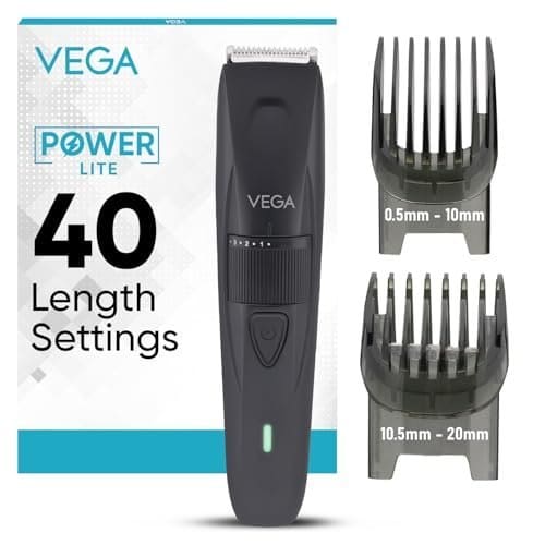 VEGA Power Lite Beard Trimmer for Men with Self-Sharpening S...