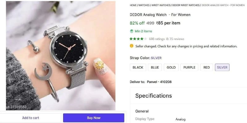 💥 Women's Watch @ ₹85