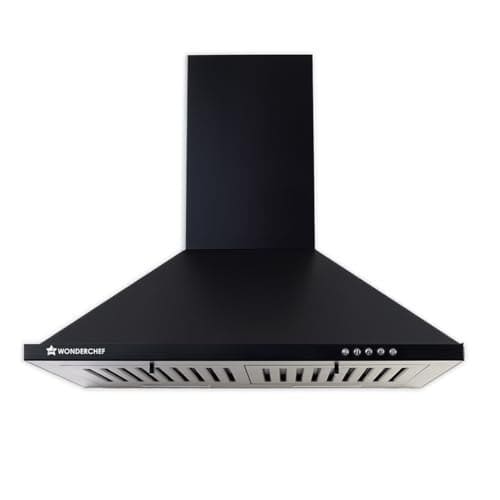 🛒 Wonderchef Power Elite Chimney | 60cm |1050 m3/hr| Baffle Filter | 3 Speed Push Button Controls | Powerful Suction | Low Noise| 7 Year Wr | Black
