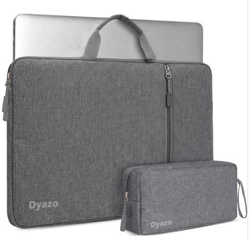 🛒 Dyazo 15.6 Inch Laptop Sleeve with Charger Pouch | Front Pocket with Handle Water Resistant Sleeve Case | Compatible for MacBook, HP, Dell, Acer, Asus, Microsoft, Samsung and Other Notebooks (Grey)