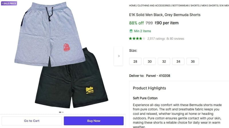 💥 Bermuda Shorts @ ₹90