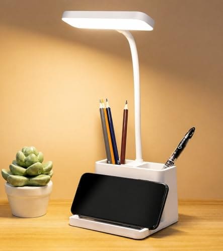 🛒 SaleOn LED Study Table Lamp for Students, 6 Month Warranty, Rechargeable Desk Lamp with Touch Control, Study Light for Study Table, Bedroom & Office Work, Study Lamp 1800mAh Battery