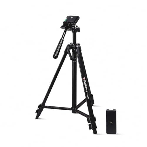 🛒 Digitek (DTR-425 LW) Portable Tripod Stand with Smartphone Holder, 4.26ft Height, Pan & Multipurpose Quick Release Head, Rubberised Legs, 3kg Load Capacity, Ideal for DSLR Camera & Mobile Photography