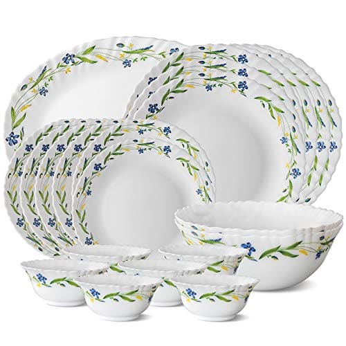 Larah by Borosil Cripper Fluted Series Opalware Dinnerset | ...