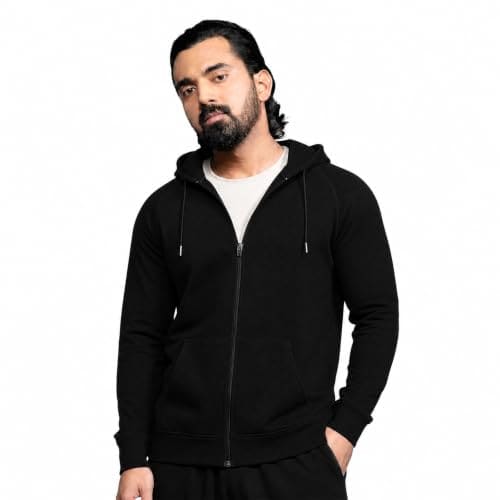 🛍️ Boldfit Hoodie for Men - Soft Touch Sweatshirt With Raglan Sleeves, Regular Fit, Stylish for Gym and Travel - Black XL