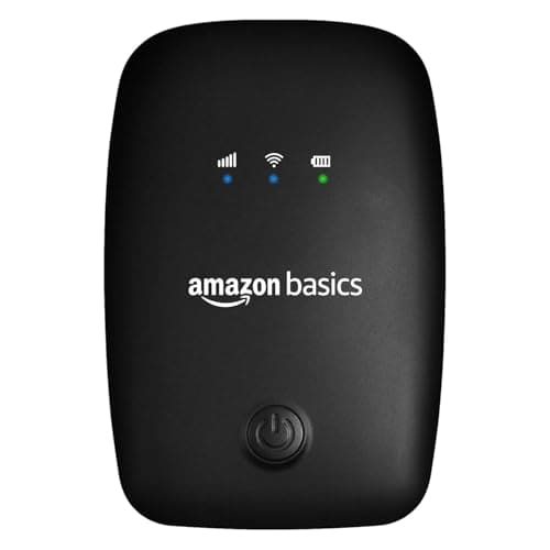 🛍️ Amazon Basics 4G LTE Wireless Dongle with All SIM Support, Plug & Play USB Data Card with Type-C Connector, 150Mbps WiFi Hotspot, 2100mAh Battery, SIM Adapter Included (Black)