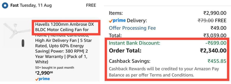 Loot : Havells BLDC Ceiling Fan @1885*