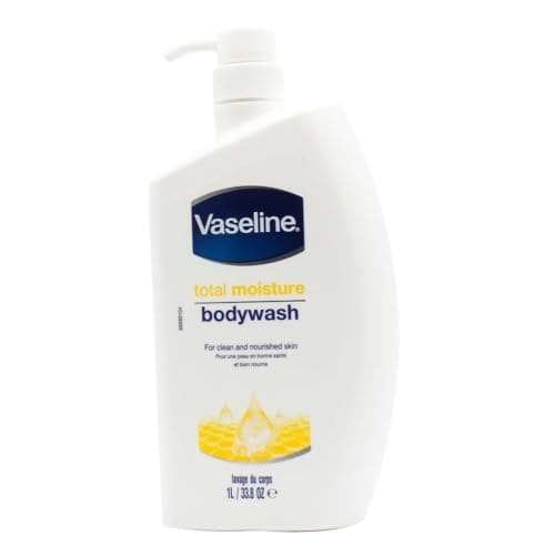 🛍️ Vaseline Total Moisture Body Wash Pump Bottle for Healthy, Fresh Skin, Washes Away Dirt & Impurities, Fights Dryness, Easy to Rinse, Gentle 1L