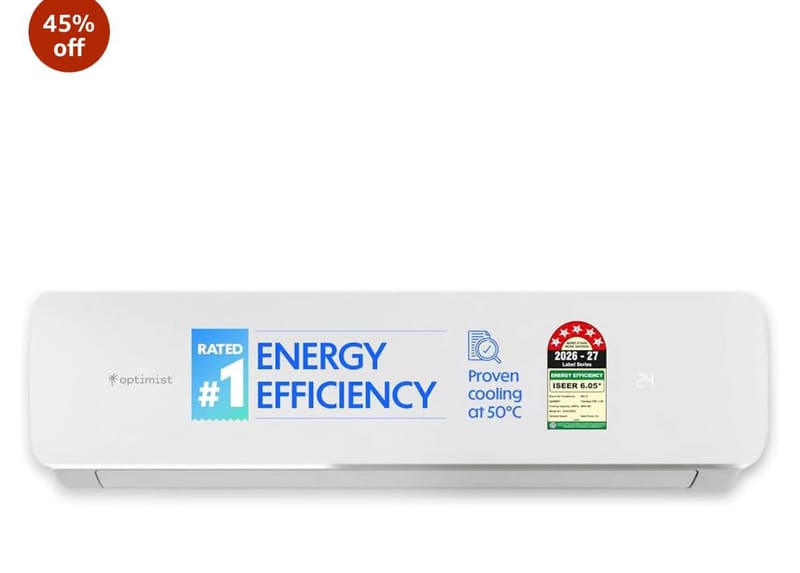 Optimist 1.39 T 5Star WiFi Inverter Split AC @33,440*