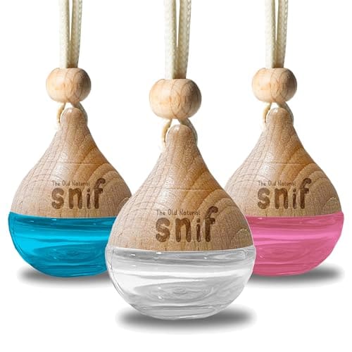 🛍️ The Old Natural Snif Car Perfume With Essential Oils | Car Perfume Diffuser With 15ml Refill Pack | Blue Water, White Oudh and Plum Rose (Pack Of 3, 60ml)