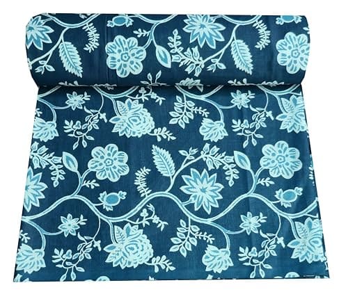 🛍️ Fashionmart 2 Meter Hand Block Indian Cotton Unstitched Jaipuri Handmade Digital Printed Fabric Material for Women Kurta/Blouse/Palazzos/Piece Material for Women’s (Green Jal)