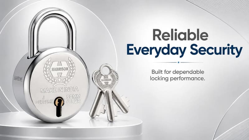 🔥  Harrison Padlock 50mm 6 Lever With 3 Keys @ ₹104