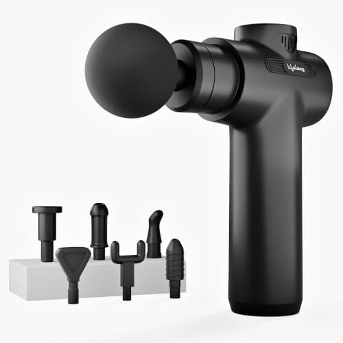 🛍️ Lifelong LLGM109 Percussion Massage Gun for Pain Relief, Deep Tissue, 6 Speeds & 7 Massage Heads, Cordless, Quiet Operation for Neck, Shoulders, Back, Arms, Legs & Feet (Black)