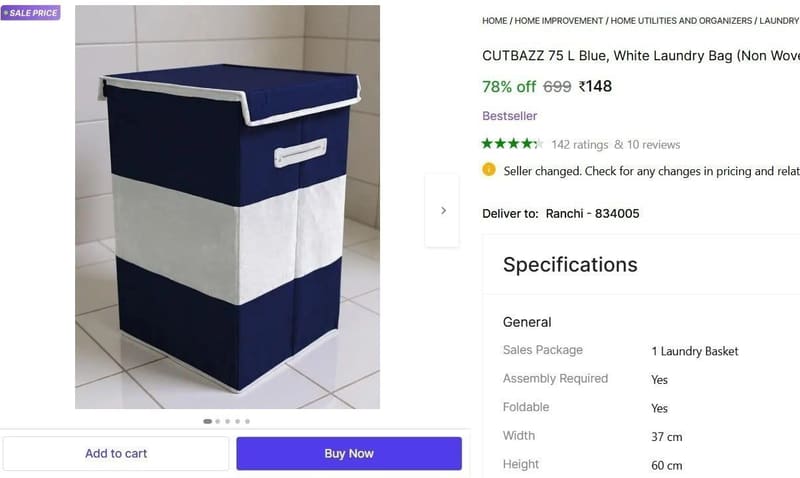 🔥  Laundry Bag @ ₹148