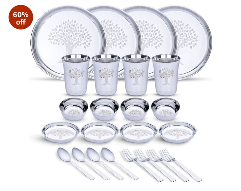 GRAB: Limetro Stainless Steel Dinner Set (24 Pcs) at 999.