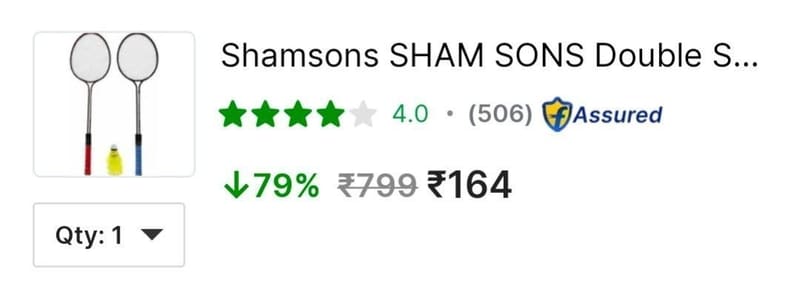 🔥 Bedminton Set at ₹164
