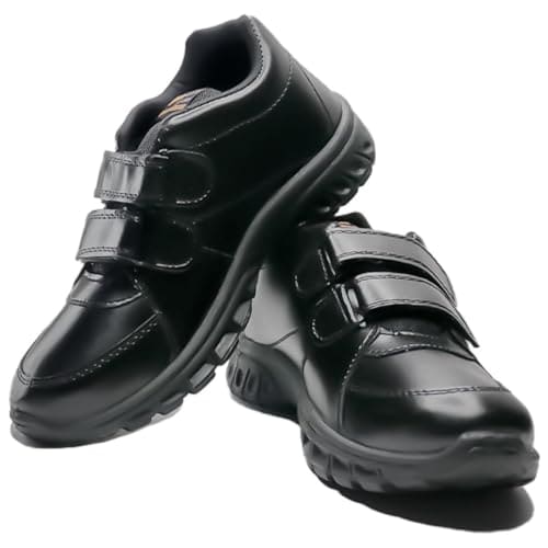 🛍️ Shoegears Velcro School Uniform Shoes for Boys & Girls | Comfortable, Durable & Lightweight Design (Black, UK Footwear Size System, Little Kid, Numeric, Medium, 11)