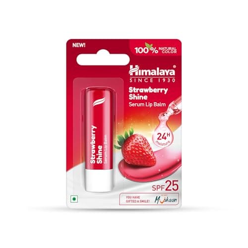 Himalaya Strawberry Shine Serum Infused Lip Balm 4.5G | For ...