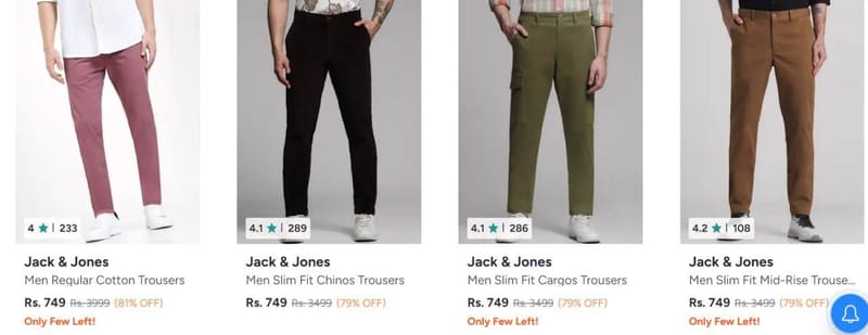 Jack and Jones Trousers upto 78% off