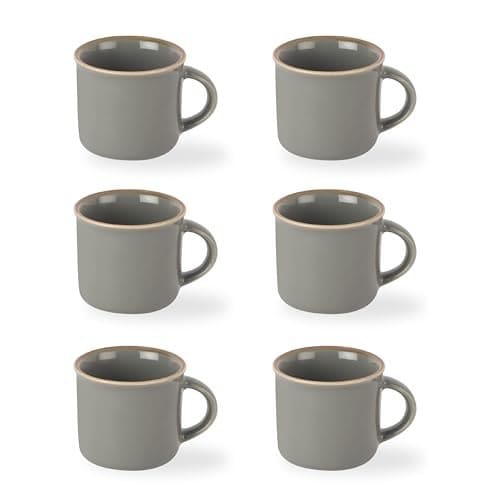 CELLO Estella Nexus Color Silver Mist Plain Mug Set of 6, 90...