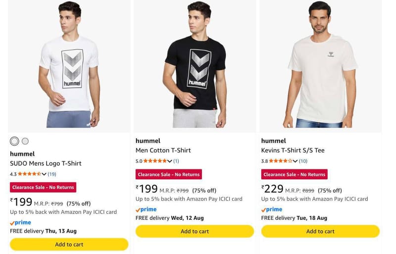 Men Tshirt @199