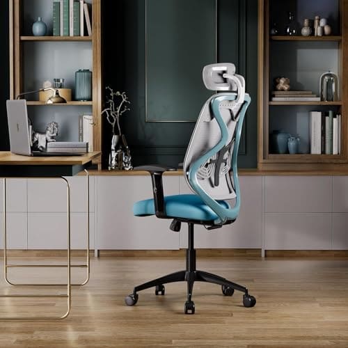 🛍️ Wakefit Gravita Ergonomic Office Chair for Work | 3 Year Warranty | Single Lock and Recline | Soft Armrest with 3 Dimension adjustability| Strong Nylon Base | 8+ Hours of Comfort| White and Green