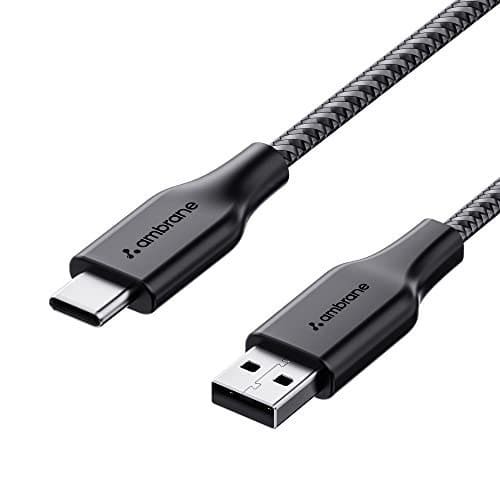 🛍️ Ambrane Unbreakable 3A Fast Charging 1.5m Braided Type C Cable for Smartphones, Tablets & other Type C devices, 480Mbps Data Sync, Quick Charge 3.0 (RCT15A, Black)